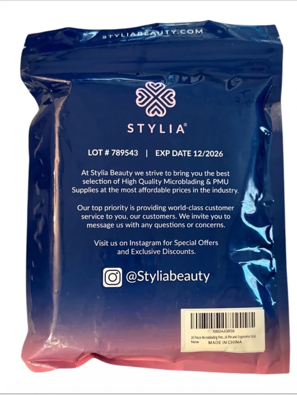 Stylia Microblading Pens, 20 Piece, Silver, Exp 12/2026 NWT